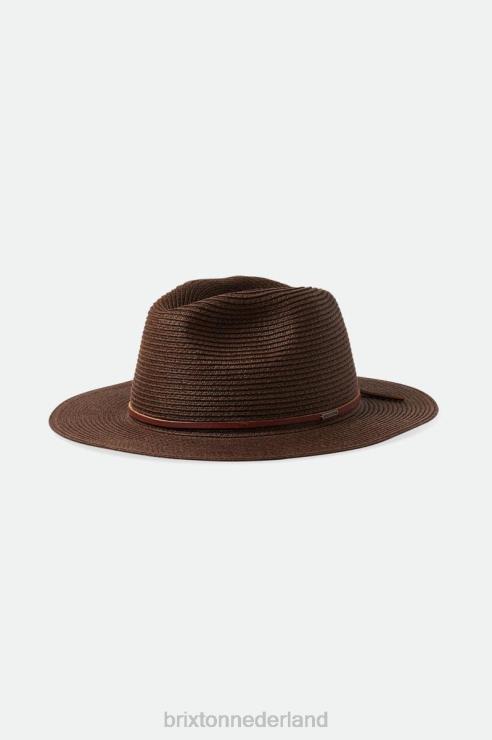 accessoires donkere aarde Brixton 0ZD0J200 Heren wesley opvouwbare gleufhoed van stro