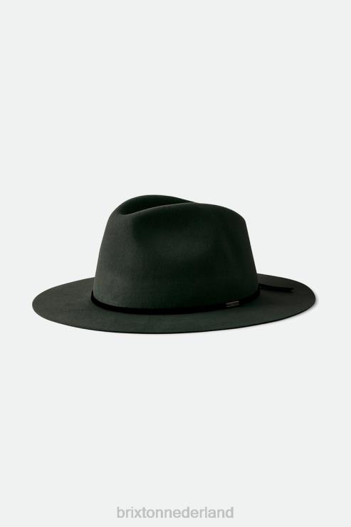 accessoires gewassen zwart Brixton 0ZD0J234 Heren wesley opvouwbare fedora