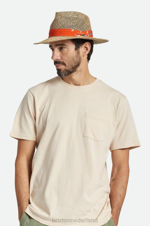 accessoires naturel/verbrand rood Brixton 0ZD0J188 Heren aloha stro gleufhoed