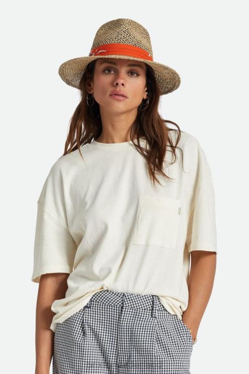 accessoires naturel/verbrand rood Brixton 0ZD0J188 Heren aloha stro gleufhoed