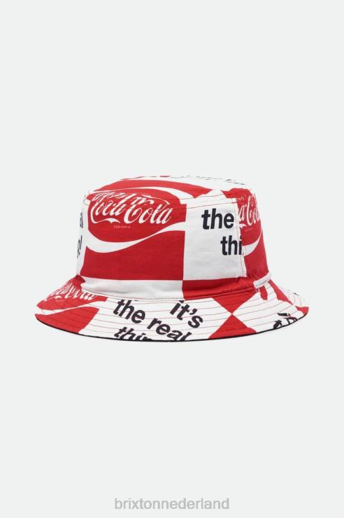 accessoires cola rood/zwart Brixton 0ZD0J314 Heren coca-cola good day omkeerbare vissershoed