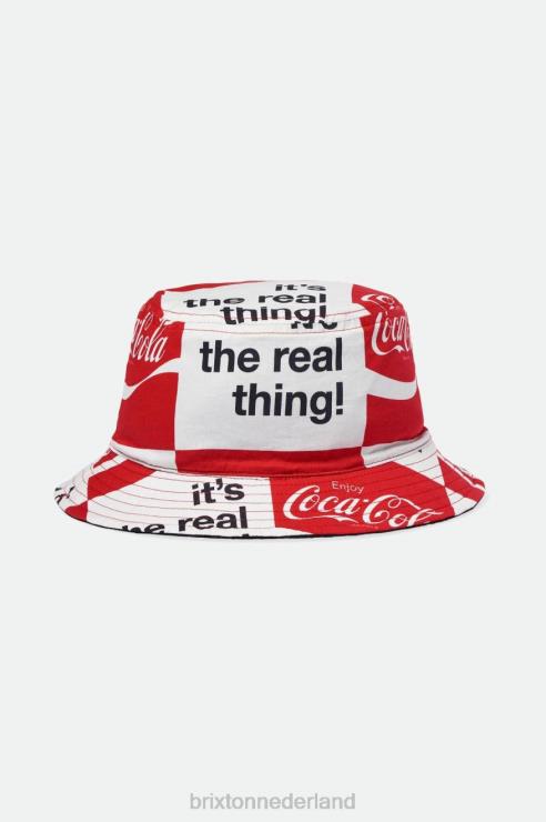 accessoires cola rood/zwart Brixton 0ZD0J314 Heren coca-cola good day omkeerbare vissershoed