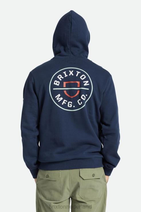 kleding gewassen marineblauw/wit/mineraalgrijs Brixton 0ZD0J131 Heren kuif kap