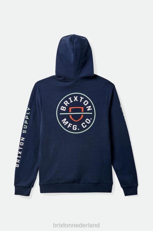 kleding gewassen marineblauw/wit/mineraalgrijs Brixton 0ZD0J131 Heren kuif kap