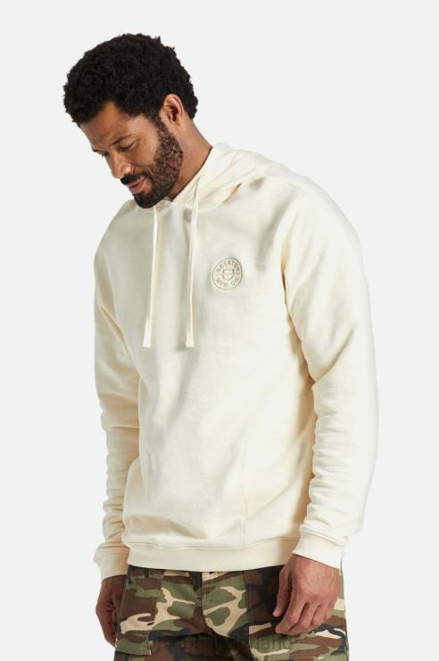 kleding witte pet Brixton 0ZD0J133 Heren crest zomergewicht french terry capuchon