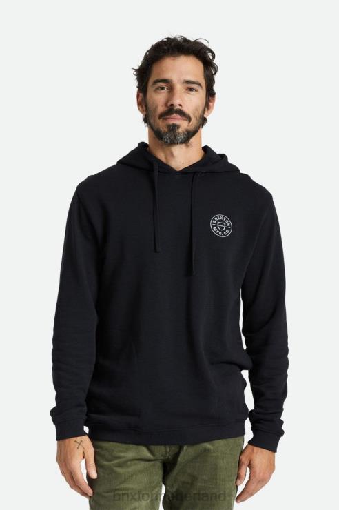 kleding zwart Brixton 0ZD0J132 Heren crest zomergewicht french terry capuchon