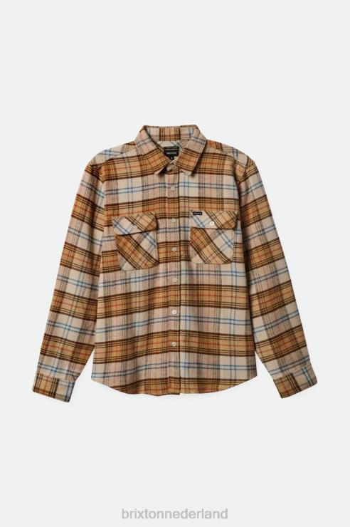 kleding gebroken wit/whitecap/donkere aarde Brixton 0ZD0J17 Heren bowery l/s flanel