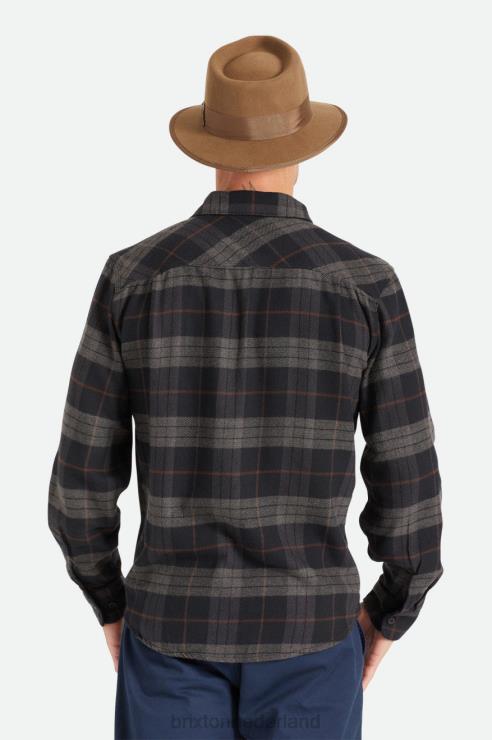kleding zwart/houtskool Brixton 0ZD0J20 Heren bowery l/s flanel