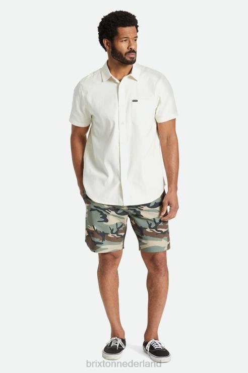 kleding gebroken wit Brixton 0ZD0J12 Heren charter oxford RVS geweven