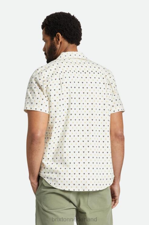 kleding gebroken wit/stro/donkere aarde Brixton 0ZD0J8 Heren charter print s/s geweven