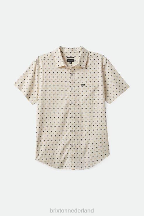 kleding gebroken wit/stro/donkere aarde Brixton 0ZD0J8 Heren charter print s/s geweven