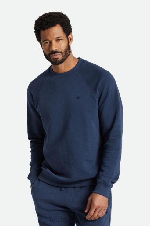 kleding gewassen marine Brixton 0ZD0J136 Heren slub french terry crew