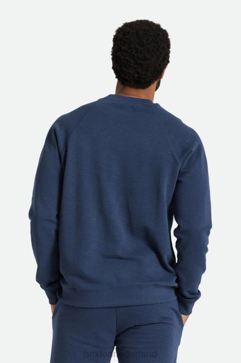 kleding gewassen marine Brixton 0ZD0J136 Heren slub french terry crew