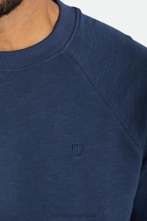 kleding gewassen marine Brixton 0ZD0J136 Heren slub french terry crew