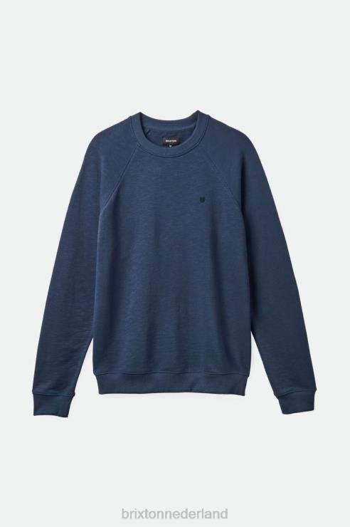 kleding gewassen marine Brixton 0ZD0J136 Heren slub french terry crew