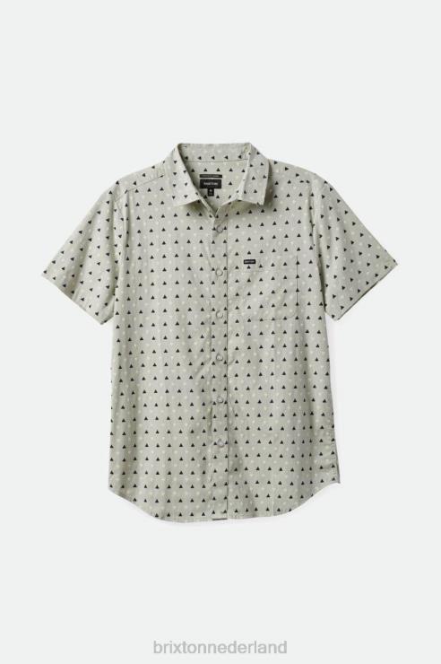 kleding mineraalgrijs/gewassen marineblauw/gebroken wit Brixton 0ZD0J7 Heren charter print s/s geweven