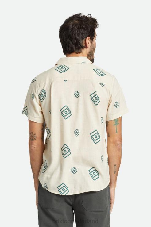 kleding witkop/spar Brixton 0ZD0J1 Heren charter slub RVS geweven