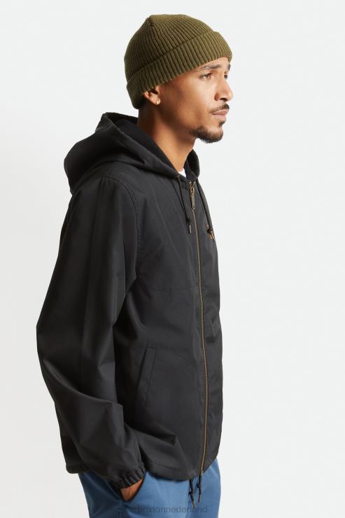 kleding zwart Brixton 0ZD0J142 Heren Claxton Beta jack met capuchon en rits