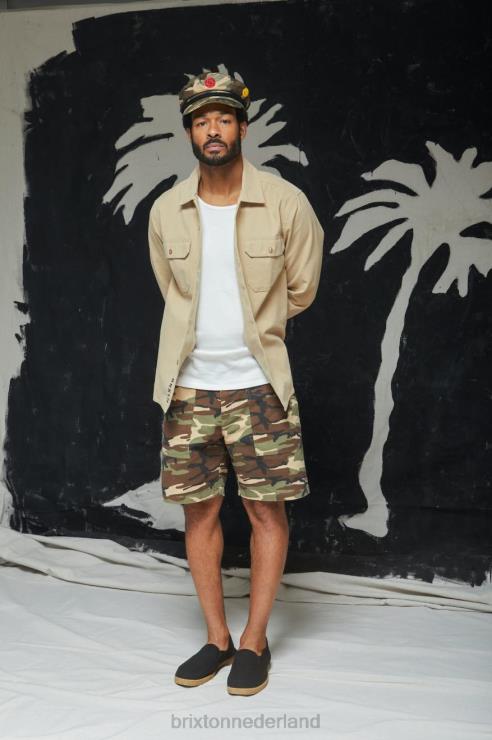 kleding camouflage overschot Brixton 0ZD0J162 Heren overschot kort
