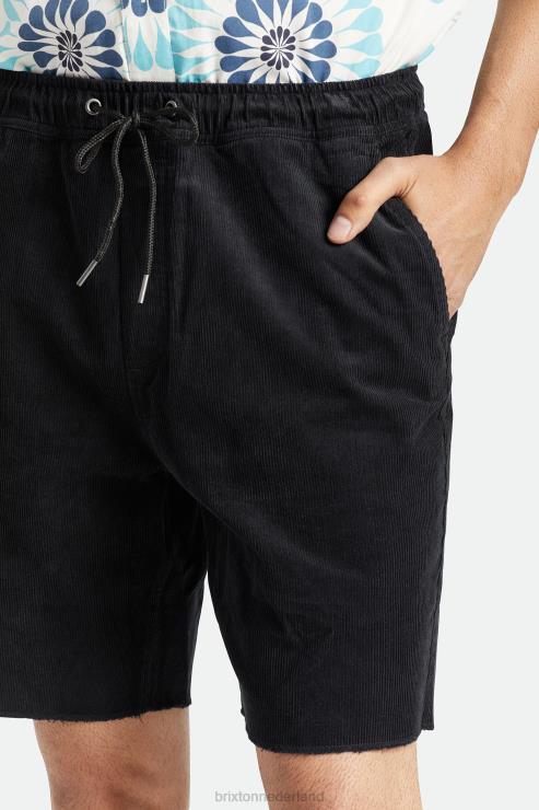 kleding zwart koord Brixton 0ZD0J167 Heren madrid ii corduroy short 8''