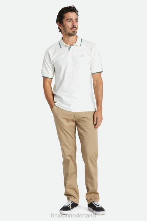 kleding gebroken wit/spar Brixton 0ZD0J121 Heren juiste slub s/s polo