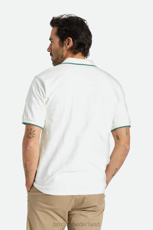 kleding gebroken wit/spar Brixton 0ZD0J121 Heren juiste slub s/s polo