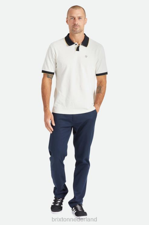 kleding gebroken wit/zwart Brixton 0ZD0J122 Heren juiste s/s polo gebreid
