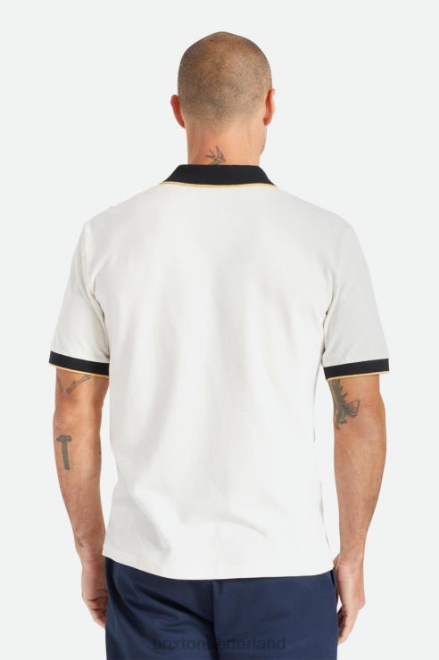 kleding gebroken wit/zwart Brixton 0ZD0J122 Heren juiste s/s polo gebreid