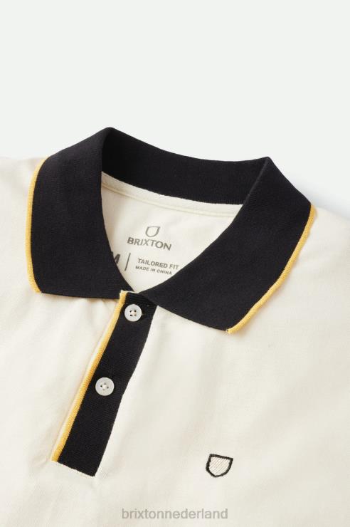 kleding gebroken wit/zwart Brixton 0ZD0J122 Heren juiste s/s polo gebreid