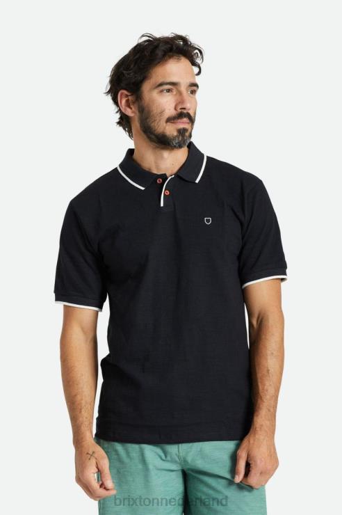 kleding gewassen zwart/gebroken wit Brixton 0ZD0J119 Heren juiste slub s/s polo