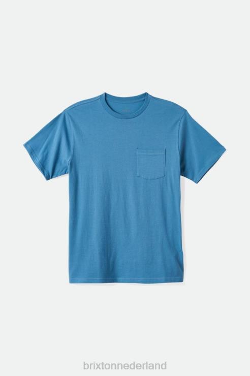 kleding blauwe hemel Brixton 0ZD0J68 Heren premium katoenen s/s pocket tee