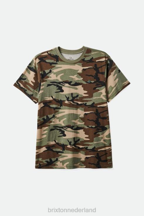 kleding camouflage vintage wassing Brixton 0ZD0J98 Heren vintage reserve RVS T-shirt