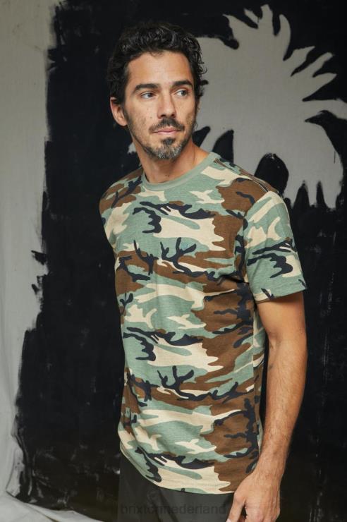 kleding camouflage vintage wassing Brixton 0ZD0J98 Heren vintage reserve RVS T-shirt