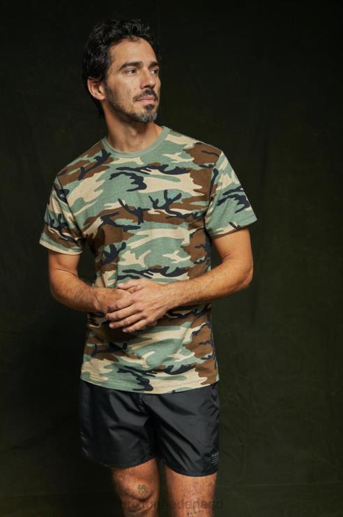 kleding camouflage vintage wassing Brixton 0ZD0J98 Heren vintage reserve RVS T-shirt