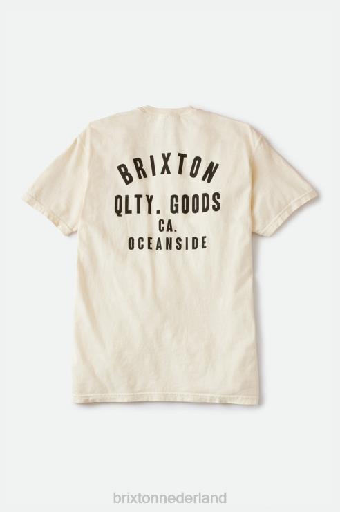 kleding crème/zwarte kledingverf Brixton 0ZD0J110 Heren woodburn oceanside s/s standaard T-shirt