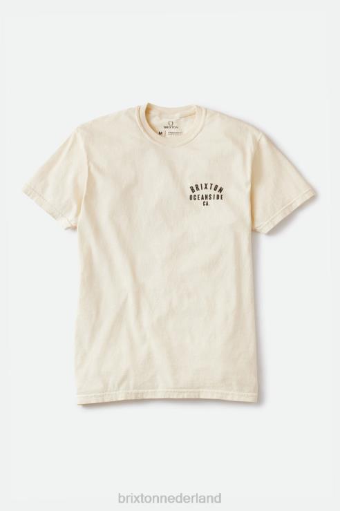 kleding crème/zwarte kledingverf Brixton 0ZD0J110 Heren woodburn oceanside s/s standaard T-shirt