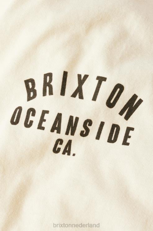 kleding crème/zwarte kledingverf Brixton 0ZD0J110 Heren woodburn oceanside s/s standaard T-shirt