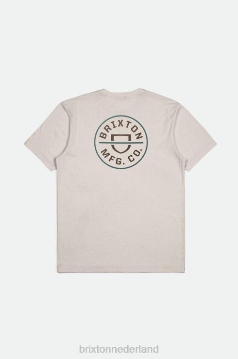 kleding creme/donkere aarde/sparren Brixton 0ZD0J55 Heren crest ii RVS standaard T-stuk