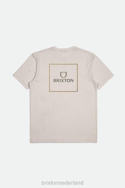kleding creme/overschot olijf/messing Brixton 0ZD0J92 Heren alpha vierkant RVS standaard T-stuk
