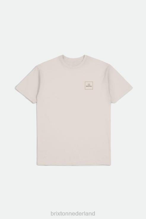 kleding creme/overschot olijf/messing Brixton 0ZD0J92 Heren alpha vierkant RVS standaard T-stuk