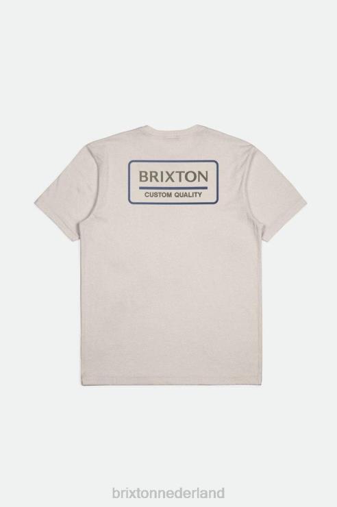 kleding creme/pacific blauw/olijf overschot Brixton 0ZD0J87 Heren palmer correct s/s standaard T-stuk