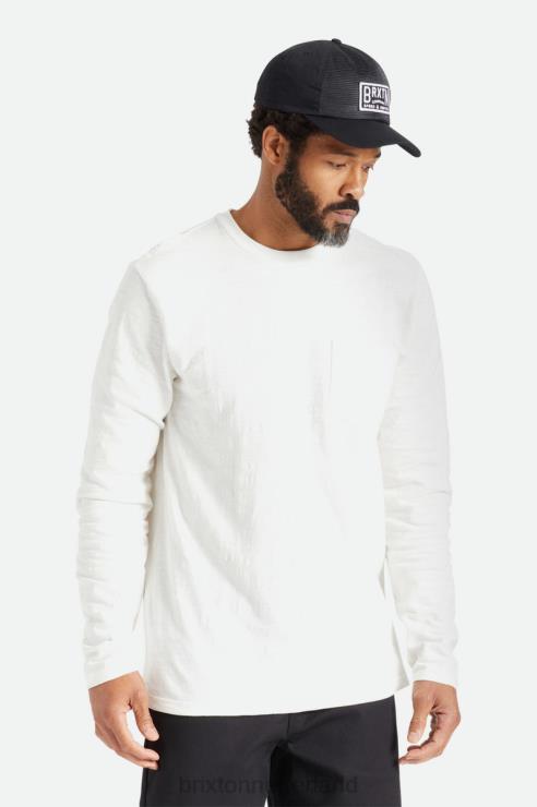 kleding gebroken wit Brixton 0ZD0J102 Heren basic slub l/s pocket tee