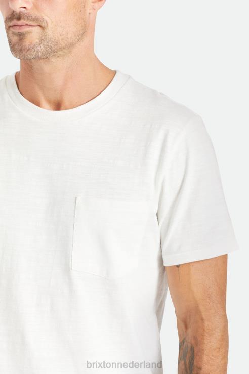 kleding gebroken wit Brixton 0ZD0J106 Heren basic slub rvs pocket tee