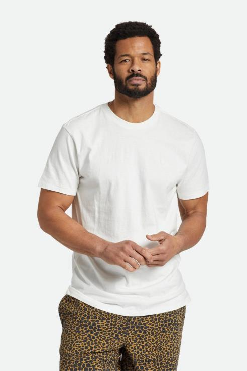 kleding gebroken witte vintage wassing Brixton 0ZD0J96 Heren vintage reserve RVS T-shirt