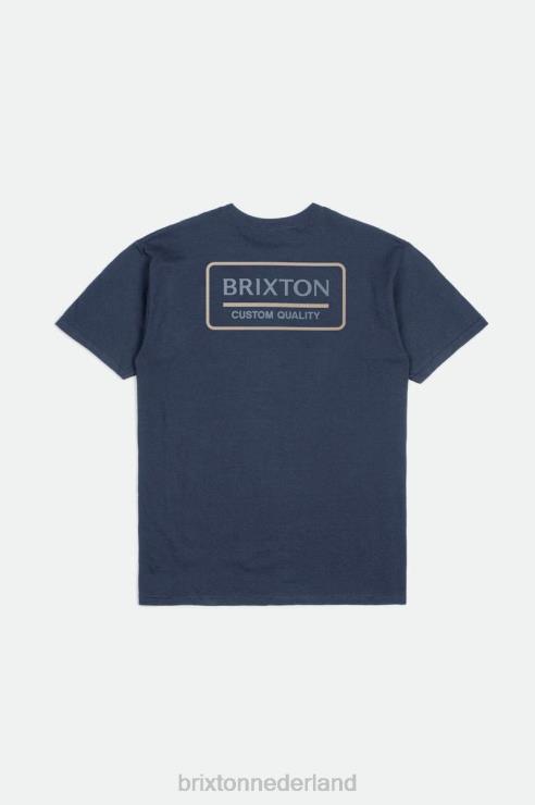 kleding gewassen marineblauw/stoffig blauw/rookgrijs Brixton 0ZD0J89 Heren palmer correct s/s standaard T-stuk