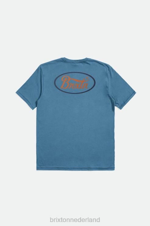 kleding hemelblauw/gewassen marine/paradijs Brixton 0ZD0J46 Heren parsons RVS maat T-shirt