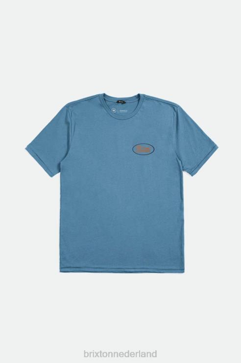 kleding hemelblauw/gewassen marine/paradijs Brixton 0ZD0J46 Heren parsons RVS maat T-shirt