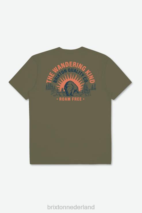kleding olijf Brixton 0ZD0J49 Heren zwerven gratis s/s standaard tee