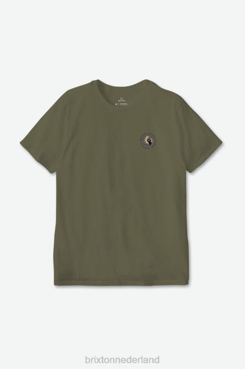 kleding olijfoverschot / stoffige blauwe kledingverf Brixton 0ZD0J81 Heren rivaliserende stempel s/s standaard tee