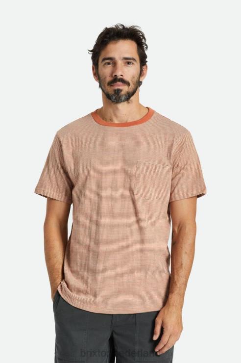 kleding oranje paradijs/mineraalgrijs Brixton 0ZD0J71 Heren gevest slub s/s pocket tee